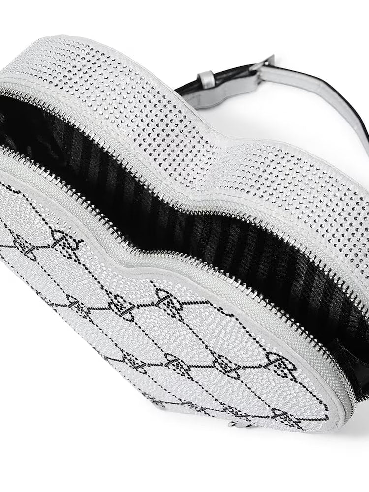 Victoria's Secret Silver Rhinestone Crossbody Bag