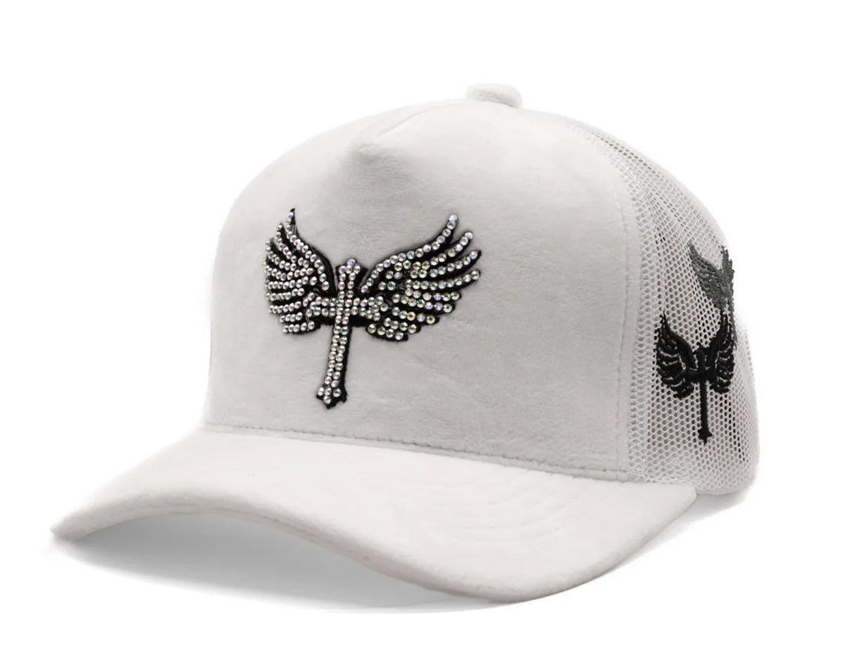 Reflection Luxury Fuzzy Trucker White Black