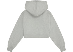 Broken Planet Women's Basics Cropped Zip-Up Hoodie Heather Grey