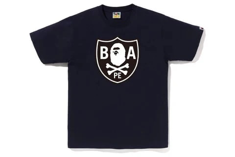 APE CROSSBONE TEE - NAVY BLUE