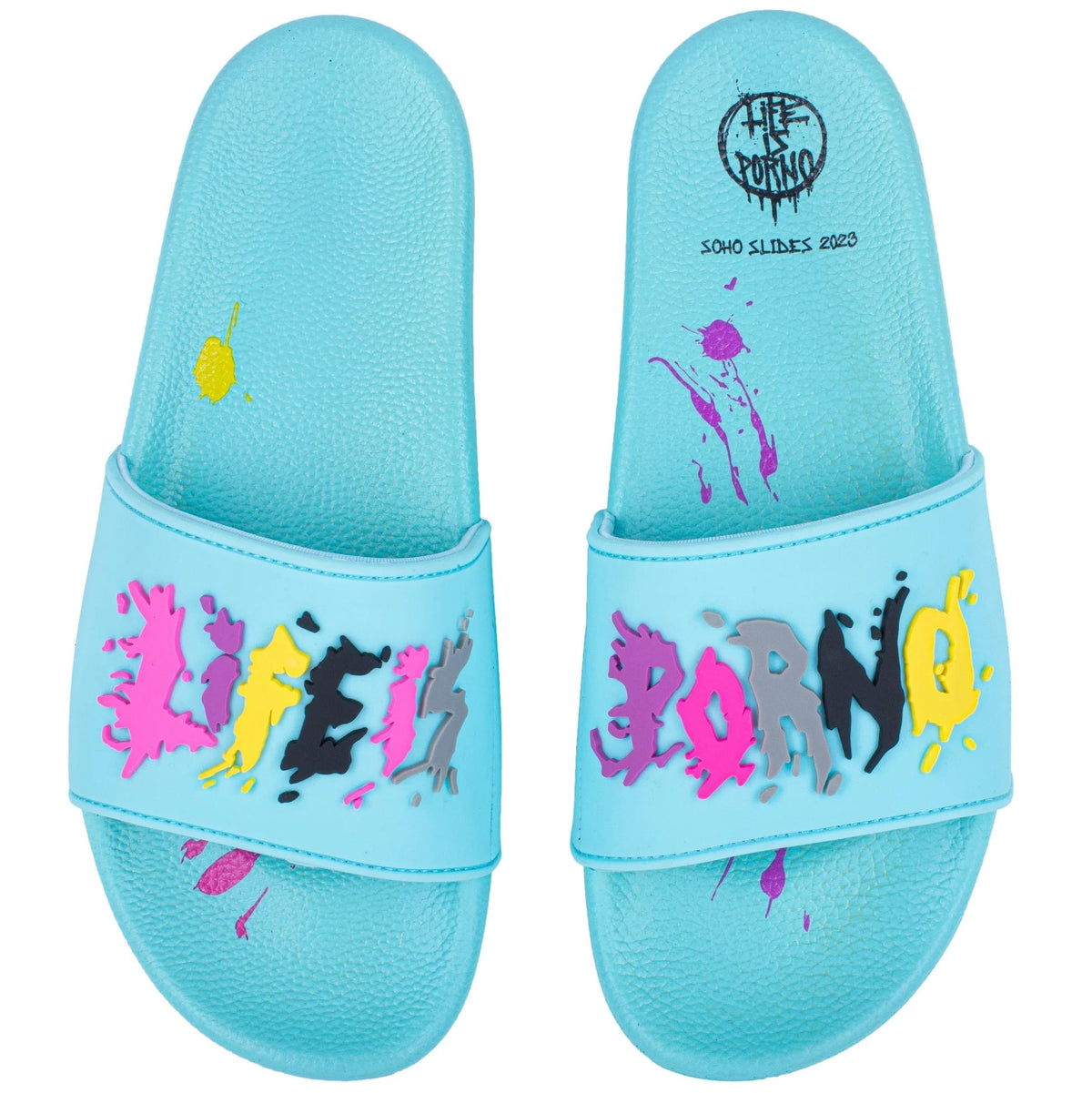 Life is Porno Slides Blue Cotton Candy