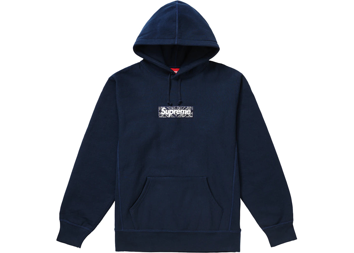 Supreme Bandana Box Logo Hooded Sweatshirt Navy