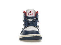 Jordan 1 Mid French Blue Gym Red (Women's)