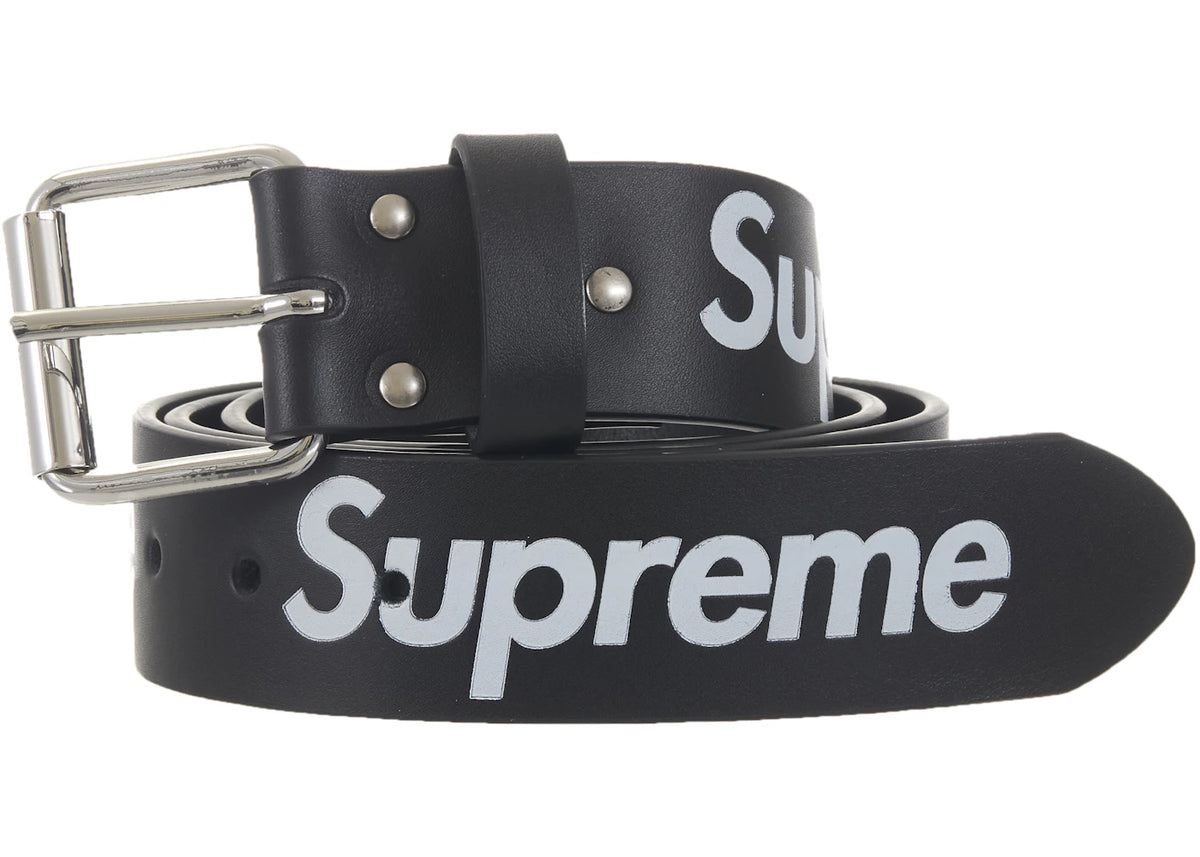 Supreme Repeat Leather Belt (FW25) Black