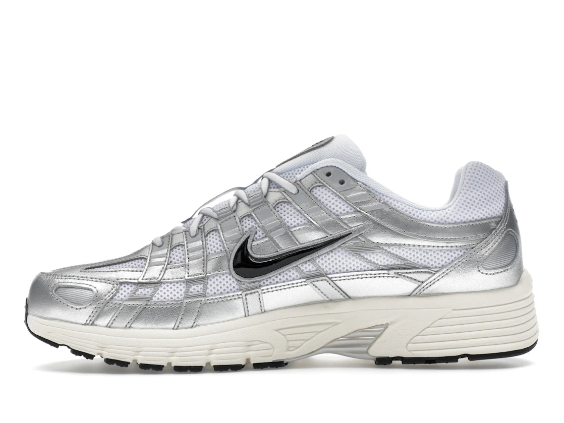Nike P-6000 White Metallic Silver Flat Silver Black
