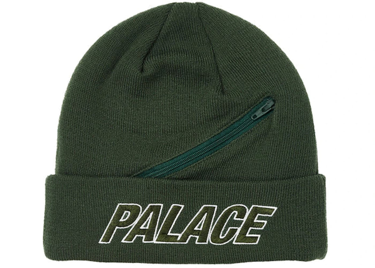 Palace Zip Pocket Beanie Green