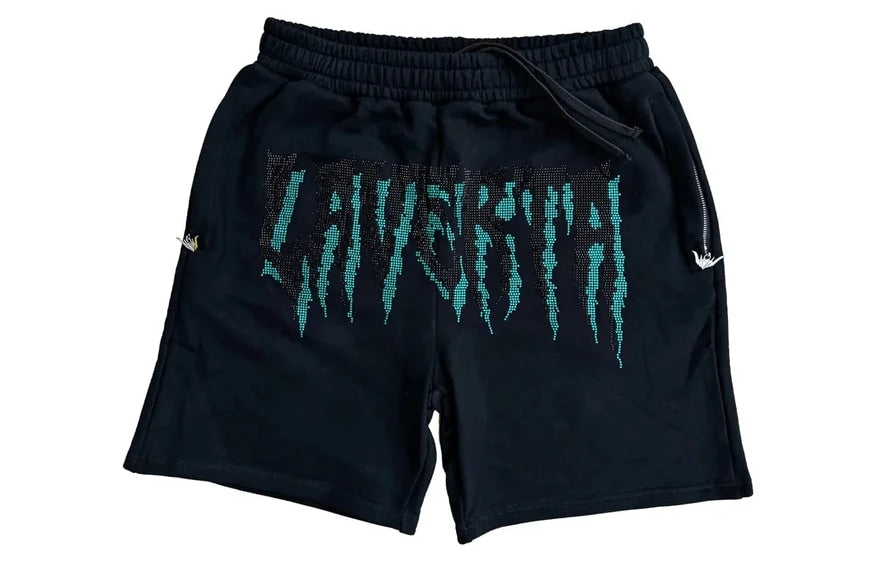 LAVERTA Black Rhinestones Sweatshorts V3
