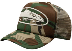 Corteiz Island Puff Print Trucker Hat Woodland Camo