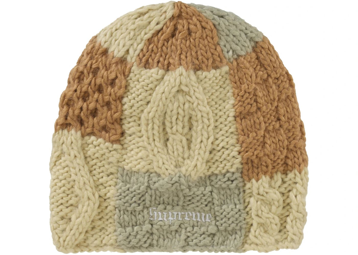 Supreme Block Knit Beanie Tan