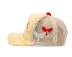 Reflection Luxury Fuzzy Trucker Yellow Red