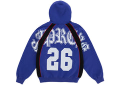 Supreme Paneled Zip Up Hooded Sweatshirt Blue