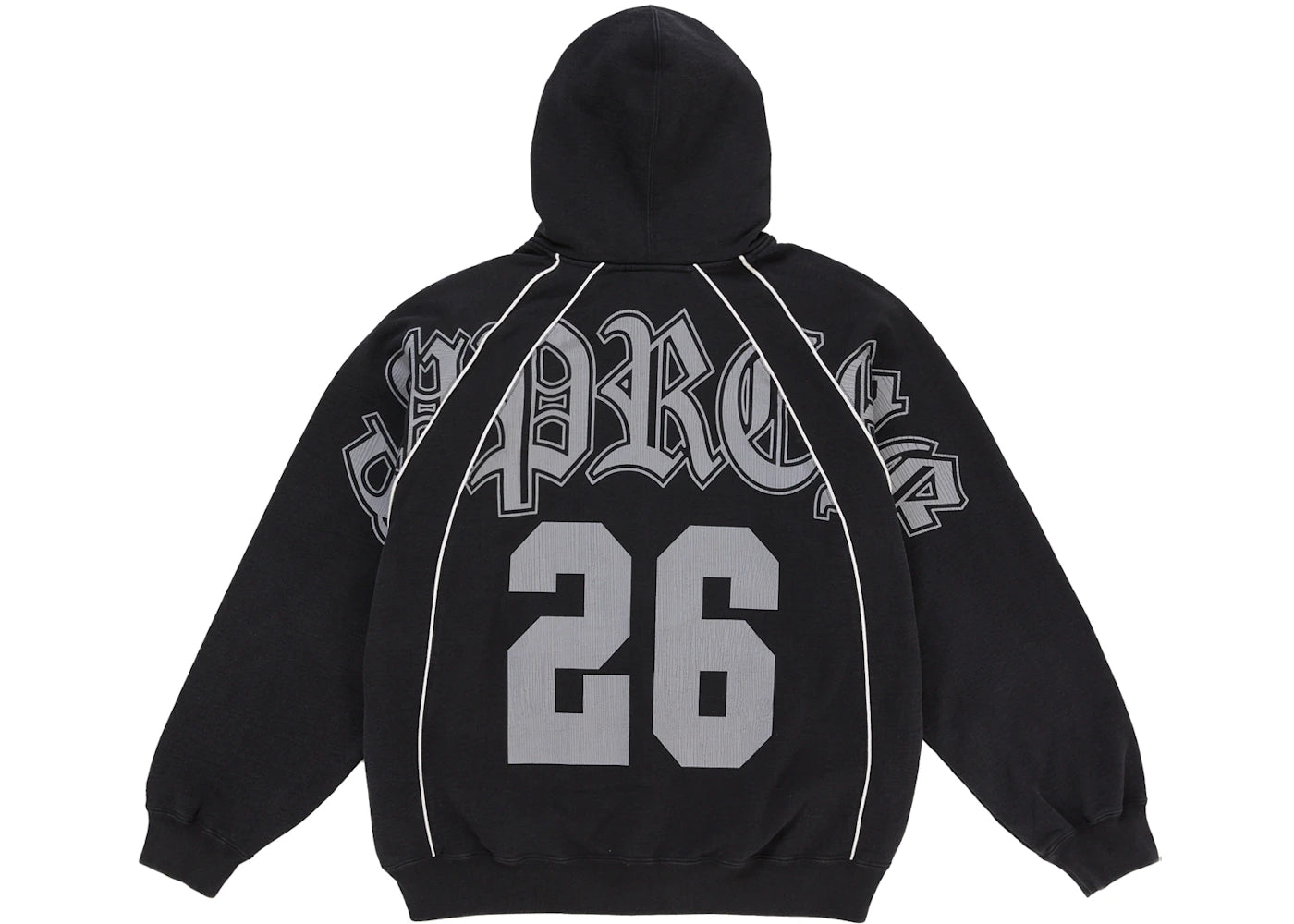 Supreme Paneled Zip Up Hooded Sweatshirt Black