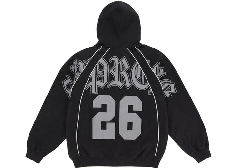 Supreme Paneled Zip Up Hooded Sweatshirt Black