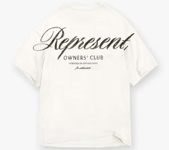 Represent Owners Club Script T-Shirt Flat White