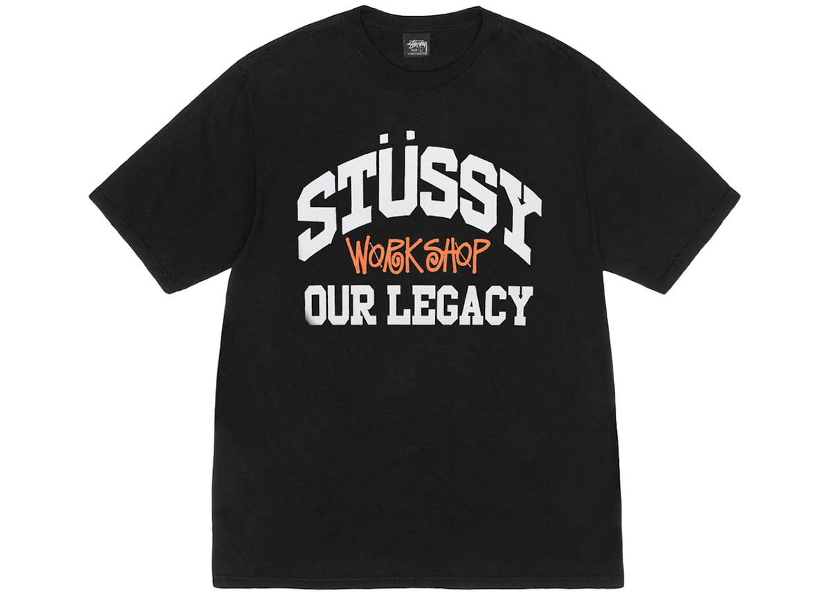 Stussy x Our Legacy Work Shop Collegiate Pigment Dyed Tee Black