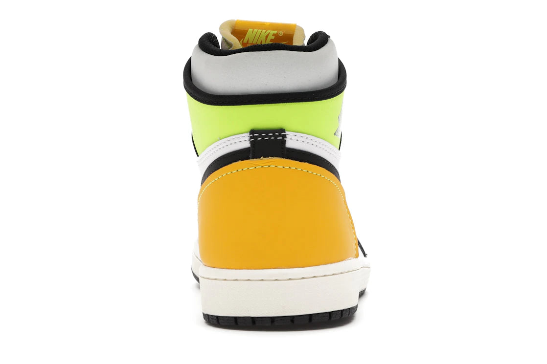 Jordan 1 Retro High White Black Volt University Gold