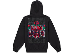 Supreme Blessed Applique Zip Up Hooded Sweatshirt Black