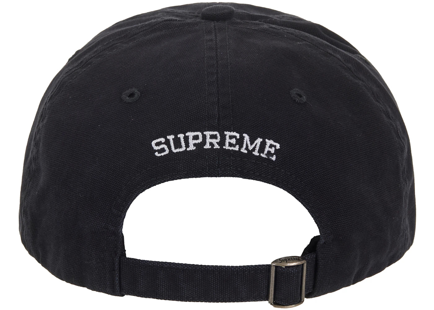 Supreme Washed Canvas S Logo 6-Panel Hat (FW26) Black