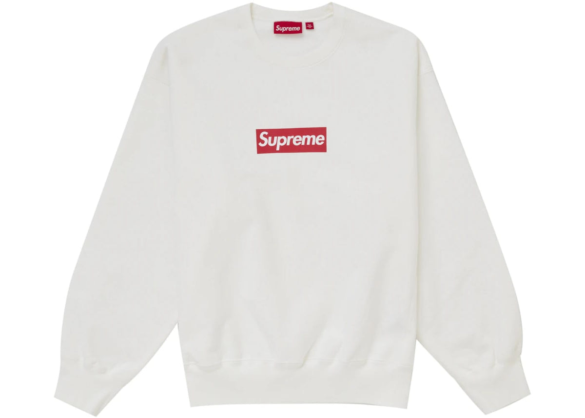 Supreme Washed Box Logo Crewneck White