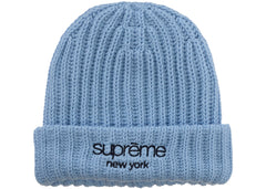 Supreme Classic Logo Chunky Ribbed Beanie (FW26) Light Blue