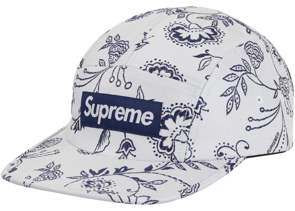 Supreme Floral Jacquard Camp Cap White