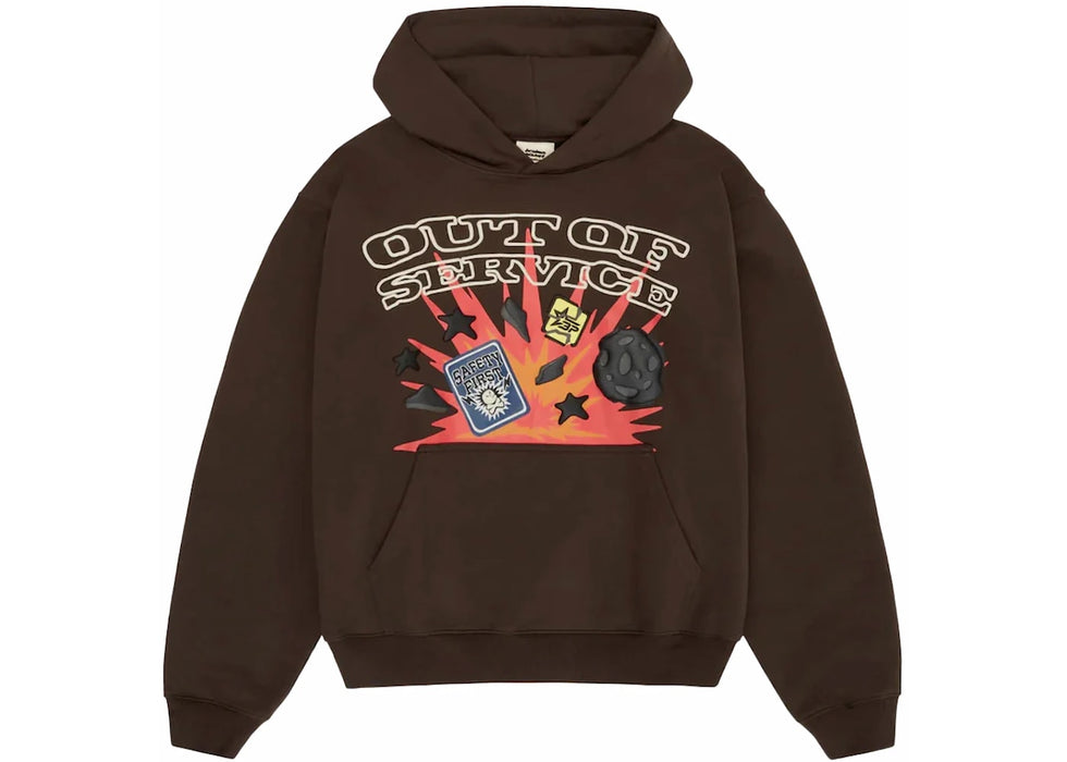 Broken Planet Out Of Service Hoodie Brown