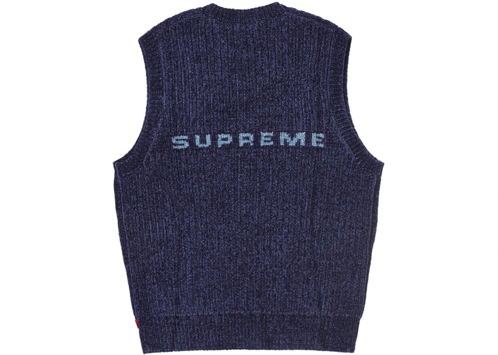 Supreme Chenille Sweater Vest Navy