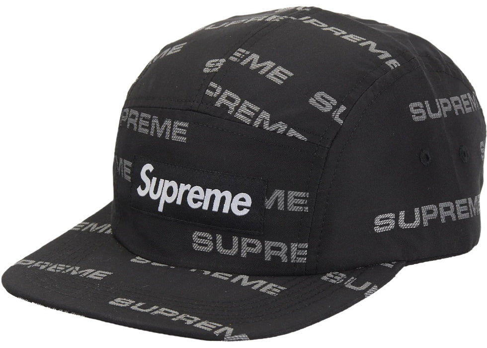 Supreme Reflective Jacquard Camp Cap Black