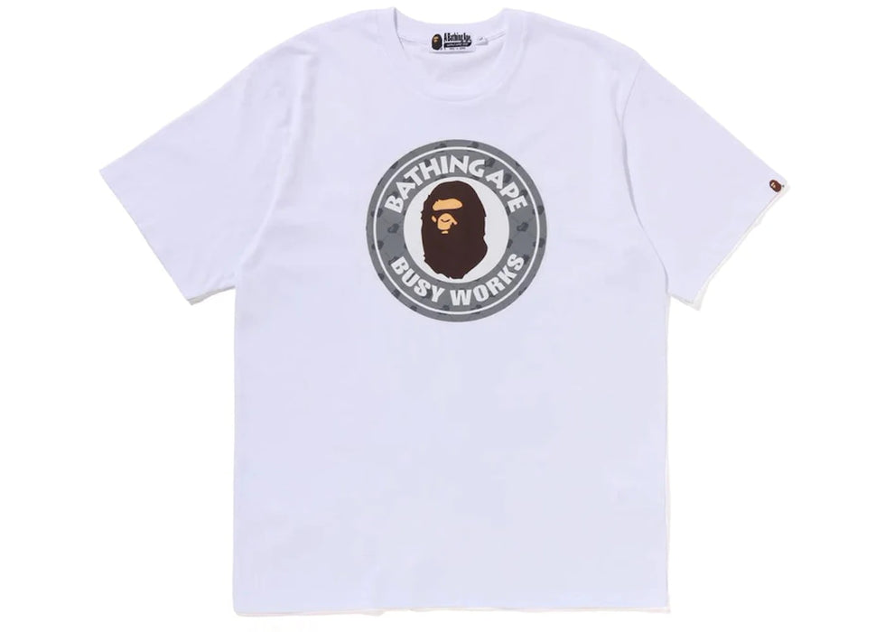 BAPE Cloud Head Monogram Busy Works Tee White