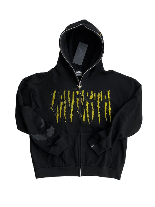 LAVERTA Black Rhinestones Full Zip Hoodie V4