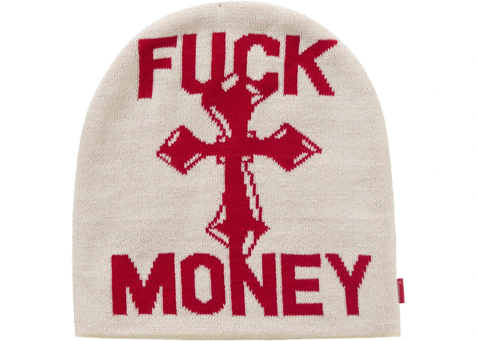 Supreme Fuck Money Beanie Natural