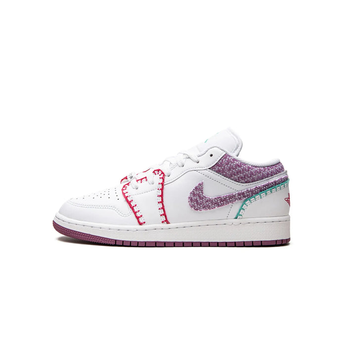 Jordan 1 Low White Light Bordeuax (GS)