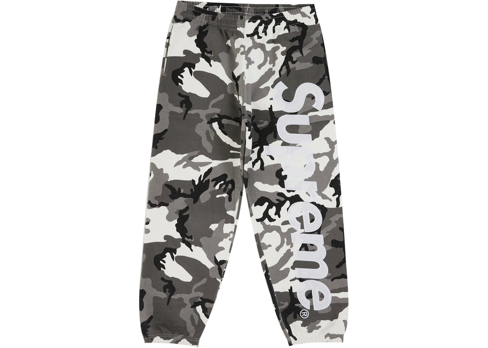 Supreme Satin Applique Sweatpant (SS26) Snow Camo