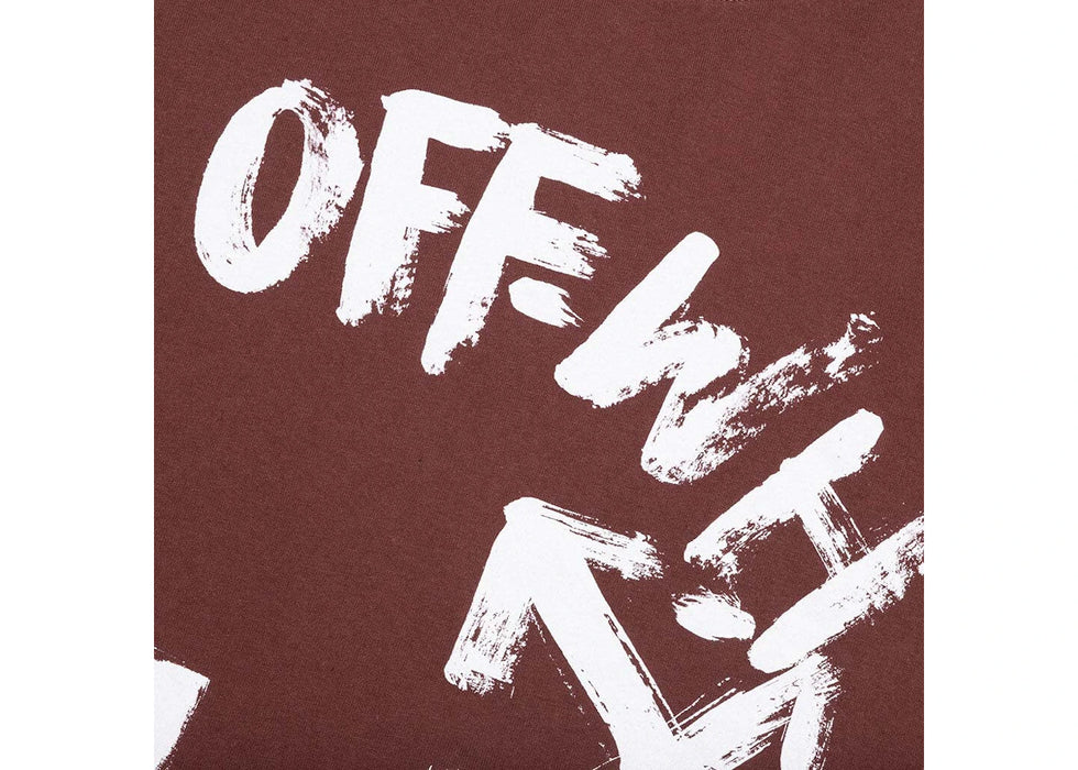 OFF-WHITE Skate Fit Paint Script T-Shirt Burgundy