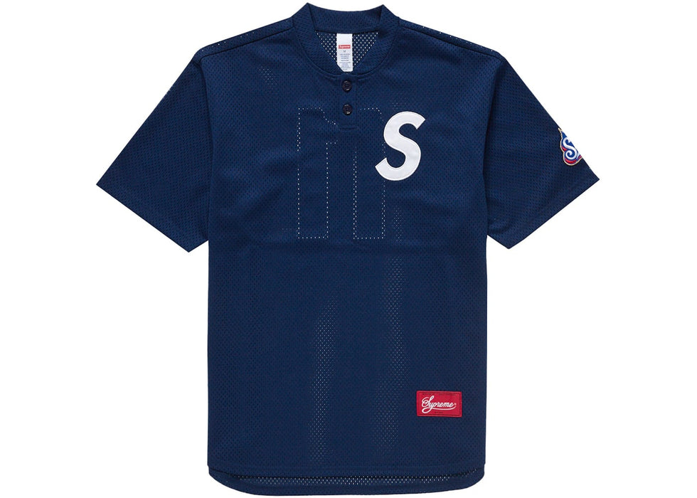 Supreme S Logo Baseball Henley Navy