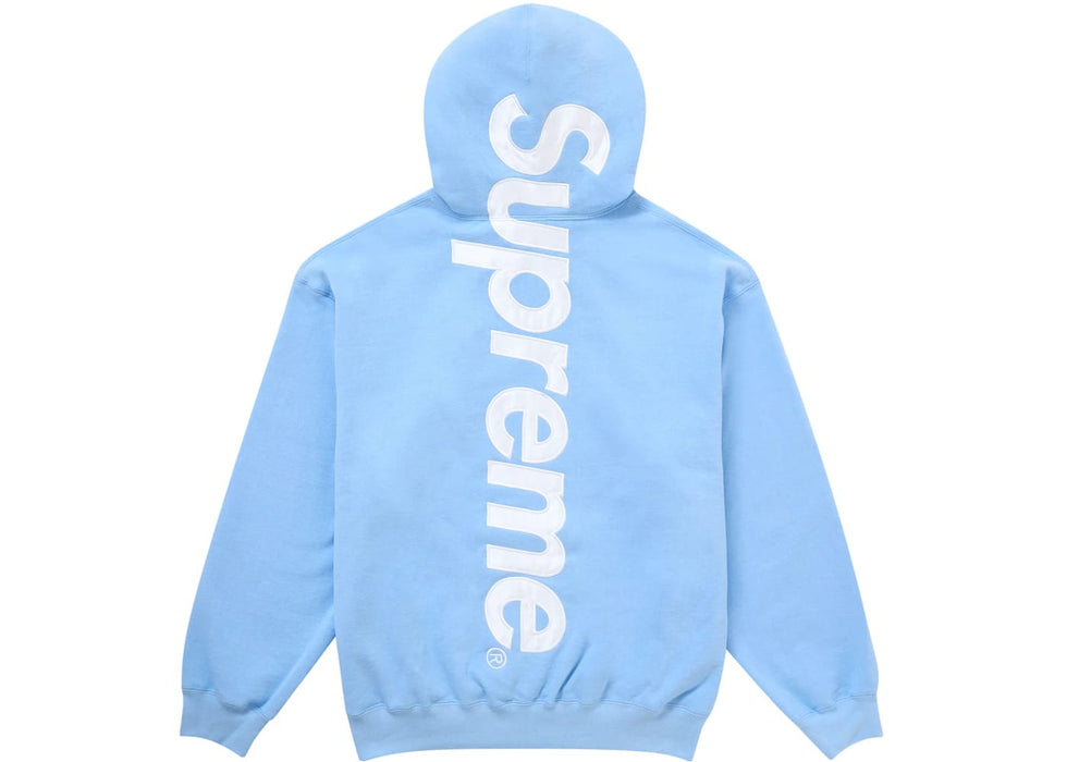 Supreme Satin Applique Hooded Sweatshirt (FW24) Light Blue