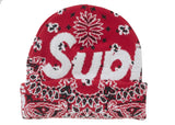 Supreme Bandana Big Logo Beanie Red