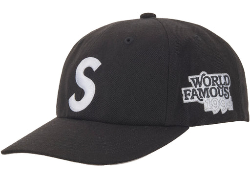 Supreme World Famous S Logo 6-Panel Hat Black