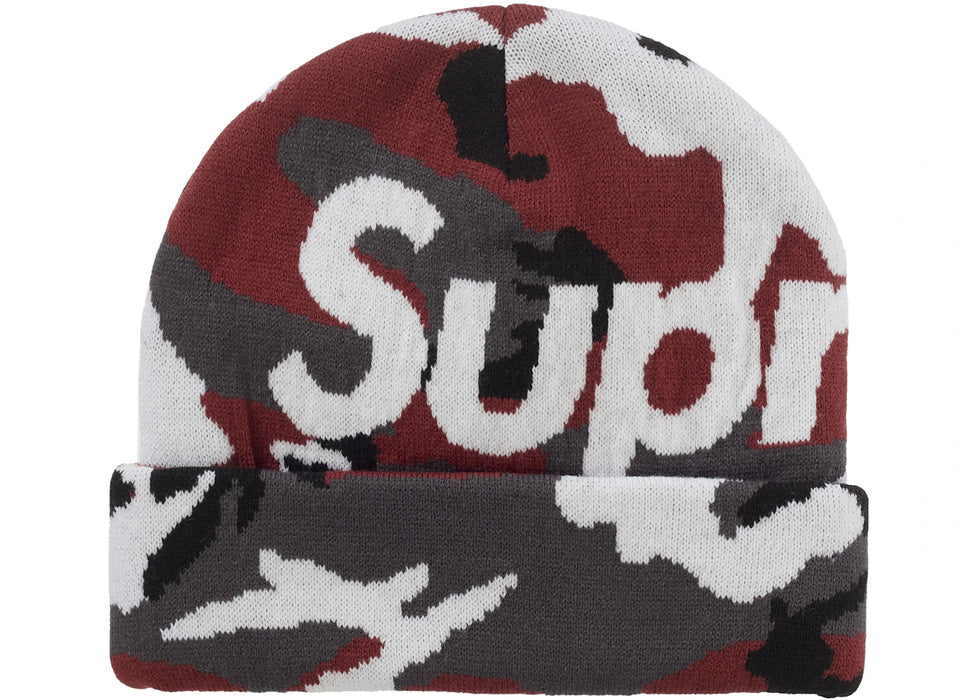 Supreme Camo Big Logo Beanie Red Camo