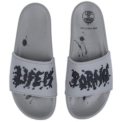 Life is Porno Slides Grey/Black