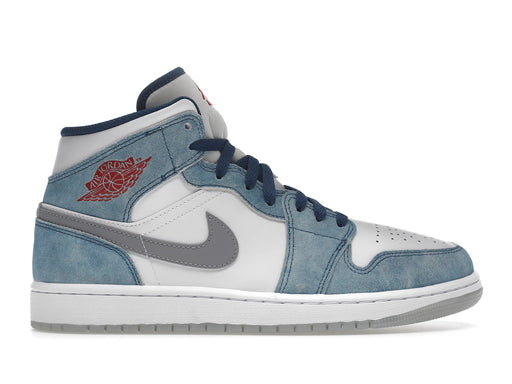 Jordan 1 Mid French Blue Fire Red