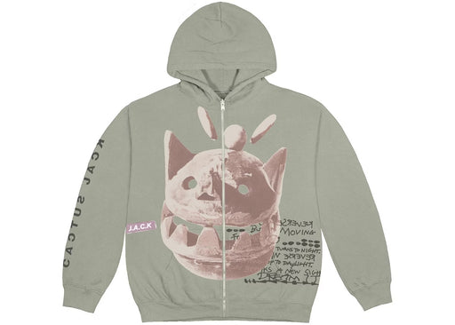 Travis Scott New Sight Zip Up Hoodie Olive