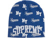 Supreme New Era Monogram Beanie Blue