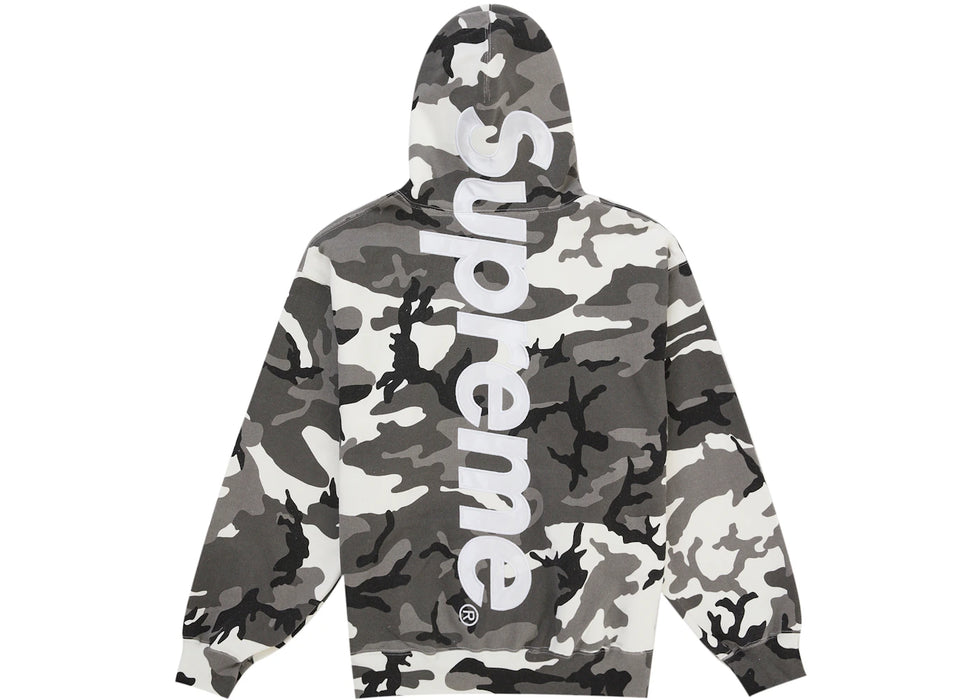 Supreme Satin Applique Hooded Sweatshirt (SS26) Snow Camo