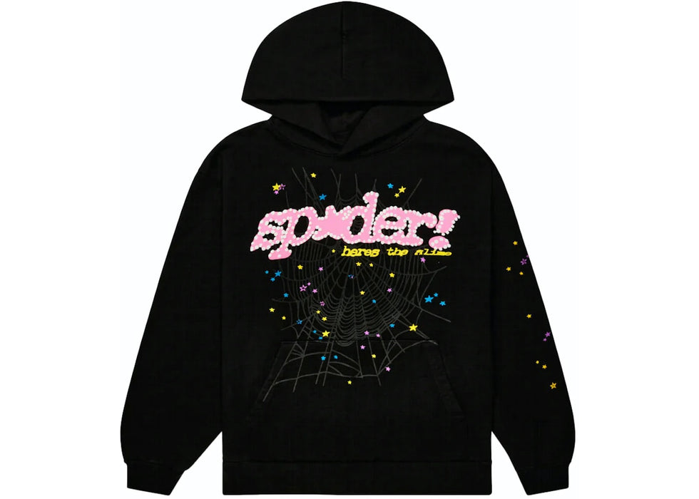 Sp5der P*NK V2 Hoodie Black