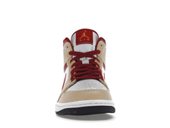 Jordan 1 Mid Light Curry Cardinal