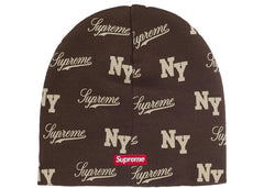 Supreme New Era Monogram Beanie Brown