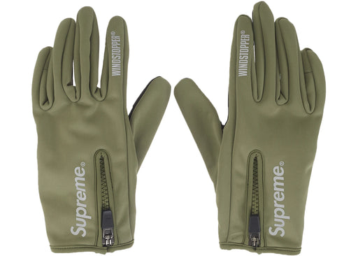 Supreme WINDSTOPPER Zip Gloves (FW25) Olive