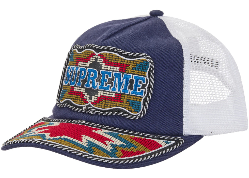 Supreme Western Embroidered Mesh Back 5-Panel Navy