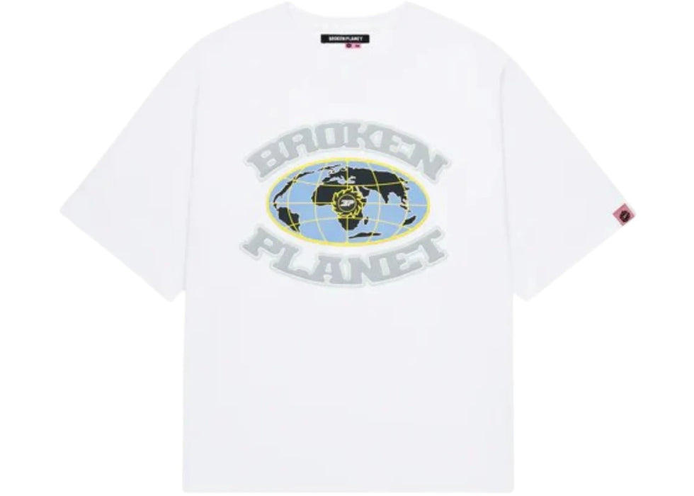 Broken Planet Market Grid T Shirt Snow White